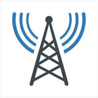 Transmitter antenna signal icon. Vector and glyph