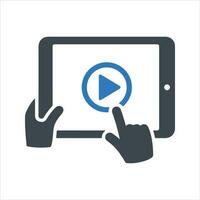 Tablet  video player icon. Player device icon. Vector and glyph