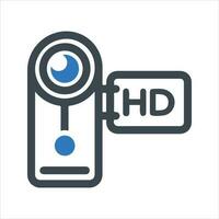 Video camera icon. Vector and glyph