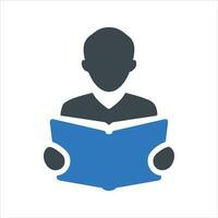 Reading book icon. Vector and glyph