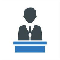 Public speech, lecture icon. Vector and glyph