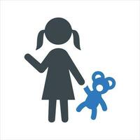 Mother and child icon. Vector and glyph