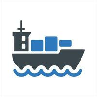 Cruise ship icon. Vector and glyph