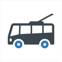 Trolleybus icon. Vector and glyph