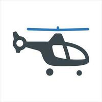 Helicopter icon. Air transport icon. Vector and glyph