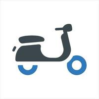 Scooter icon. Vector and glyph