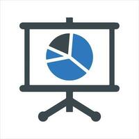 Presenting business report icon. Vector and glyph
