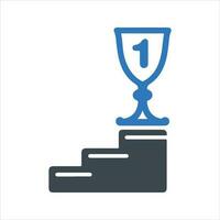 Winning trophy icon. Vector and glyph