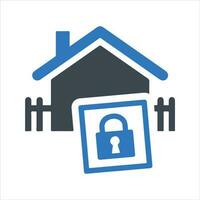 Home lock icon. Vector and glyph