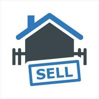 Real estate sale icon. Vector and glyph