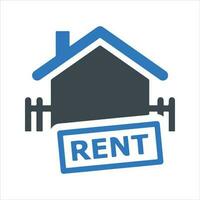 Home rent icon. Vector and glyph