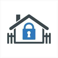 Home lock icon. Vector and glyph