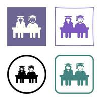 Unique Students Sitting Vector Icon