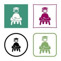 Unique Studying on Desk Vector Icon