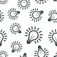 Light bulb seamless pattern background. Business flat vector illustration. Lighting electric lamp sign symbol pattern.