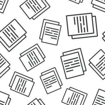 Document seamless pattern background. Business flat vector illustration. Note page sign symbol pattern.