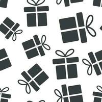 Gift box seamless pattern background. Business flat vector illustration. Gift box sign symbol pattern.