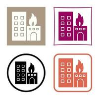 Unique Burning Building Vector Icon