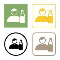 Unique Man And Drink Vector Icon