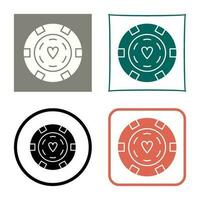 Unique Poker Chips Vector Icon