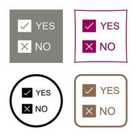 Yes No Option Vector Icon