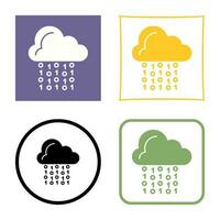 icono de vector de codificación de nube