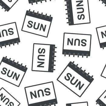 Sunday calendar page seamless pattern background. Business flat vector illustration. Sunday sign symbol pattern.