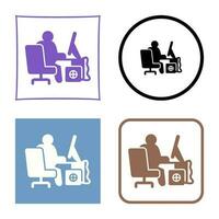 Computer Worker Vector Icon