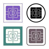 icono de vector de chip bitcoin