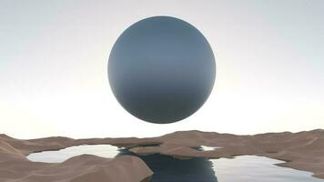 3D render animation of round full moon rising over horizon video