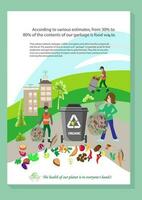 People sorting garbage. Men and women separate waste and throwing trash into recycling bins. Ecology Secondary use of garbage sorting,waste separation. vector