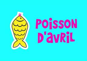 French April Fool's Day. Poisson d'avril. Vector design for card, poster and banner. photo