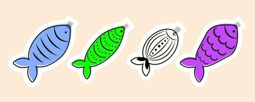 Stickers for French April Fool's Day. Poisson d'avril. Banner for concept design. photo