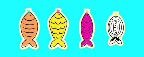 Stickers for French April Fool's Day. Poisson d'avril. Vector for your design photo