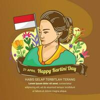 post design for social media in commemoration of kartini day vector