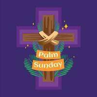 social media post design for palm sunday greeting vector