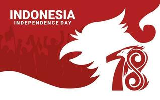 Indonesian Independence background with Garuda silhouette vector