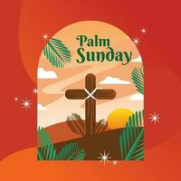 frame illustration in gradient vector style on palm sunday theme