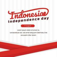 Indonesia independiente día saludo tarjeta diseño modelo para social medios de comunicación vector