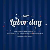 American Labor Day greeting card on a striped background. vector