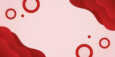 banner red white abstract background modern waves on both sides vector