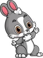 Cartoon funny little rabbit posing vector