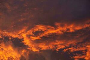 Background of orange sky and clouds photo