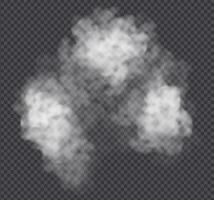 Fog or smoke cloud isolated on gray background. Realistic smog, haze, mist or cloudiness effect. vector