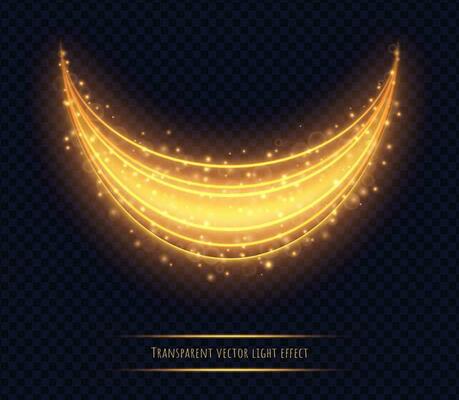 Magic golden light trail effect