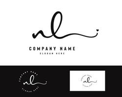 NL N L Initial letter handwriting and signature logo vector