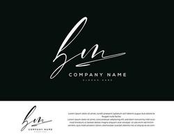 bm b m initial letter handwriting and signature logo vector