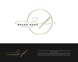 initial jl beauty, monogram, and elegant logo design handwriting logo, initial signature vector
