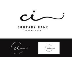 CI C I initial letter handwriting and signature logo vector