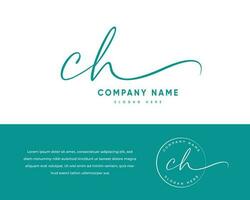 C h ch inicial letra escritura y firma logo vector